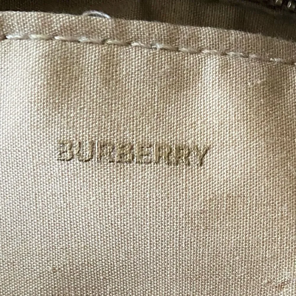 Burberry Pouch Cosmetic Makeup Case Tan Travel Toiletries Bag.
